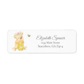 Girl Teddy Bear Honey Bee Rücksendeadresse (Vorne)