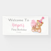 Girl Teddy Bear Ice Creme Banner (Horizontal)
