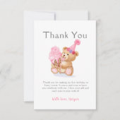 Girl Teddy Bear Ice Creme Dankeskarte (Vorderseite)