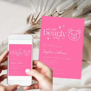 Girl Teddy Bear wir können frühes Abwarten Baby Du Einladung