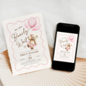 Girl Teddy Bear wir können frühes Abwarten Baby Du Einladung