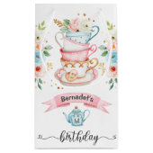 Girl Tee Party Geburtstag Kleine Geschenktasche Geschenktüte (Rückseite)