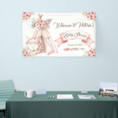 Girl TeePee Fox Baby Shower Banner (Messeveranstaltung)
