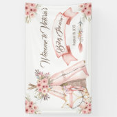 Girl TeePee Fox Baby Shower Banner (Vertikal)