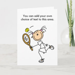 Girl Tennis Player Customizable Card Karte
