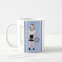 Girl Tennis Player Personalisiert Spielercoach Nam