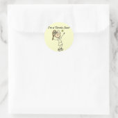 Girl Tennis Star T - Shirt und Geschenke Runder Aufkleber (Tasche)