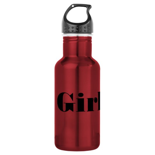 Girl-Text mit Blocktextfarbe Edelstahlflasche (Vorderseite)
