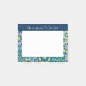 Girl To Do List Blumenmuster - Marine und Aquamari Post-it Klebezettel (Vorderseite)