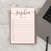 Girl To Do List Monogram Calligraphy Pink Post-it Klebezettel