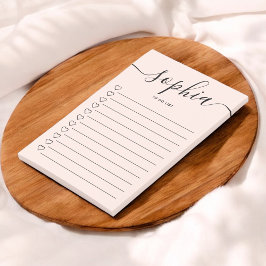Girl To Do List Monogram Calligraphy Pink Post-it Klebezettel