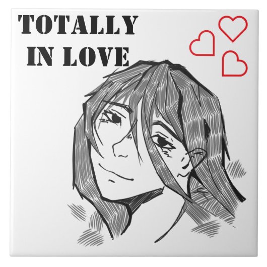 Girl totally in love lineart  fliese (Vorderseite)