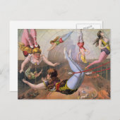 Girl Trapeze Artists Vintag Illustration Postkarte (Vorne/Hinten)