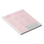 Girl Travel Checklist Pink Ästhetik Notizblock (angewinkelt)