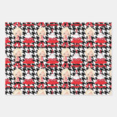 Girl Tree/Red Wagon Kariertes Weihnachtswrapping P Geschenkpapier Set (Vorderseite)