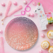 Girl Trend Rose Gold Blush Glitzer Pappteller (Party)