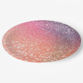 Girl Trend Rose Gold Blush Glitzer Pappteller (Schrägansicht)