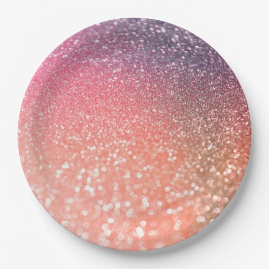 Girl Trend Rose Gold Blush Glitzer Pappteller (Vorderseite)