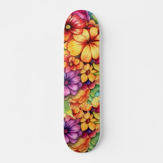 Girl Tropical Floral Skateboard (Vorne)