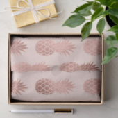 Girl Tropical Rose Goldenes Ananas Muster Seidenpapier (Geschenk)