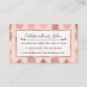 Girl Tropical Rose Goldenes Ananas Muster Treuekarte (Rückseite)