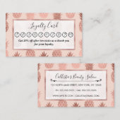 Girl Tropical Rose Goldenes Ananas Muster Treuekarte (Vorne/Hinten)