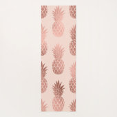 Girl Tropical Rose Goldenes Ananas Muster Yogamatte (Rückseite)