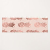 Girl Tropical Rose Goldenes Ananas Muster Yogamatte (Vorderseite (Horizontal))