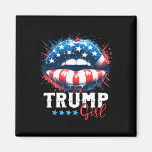 Girl Trump 2024 Wahl US-amerikanische Flagge Magnet