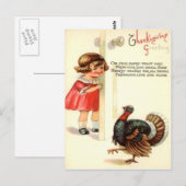 Girl & Turkey Postkarte (Vorne/Hinten)
