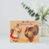 Girl & Turkey Postkarte (Stehend Vorderseite)