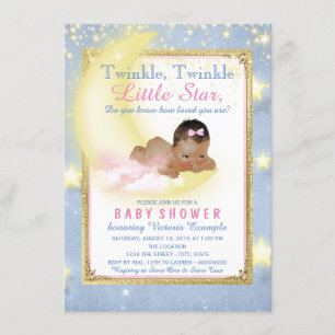 Girl Twinkle Twinkle Little Star Baby Dusche Einladung