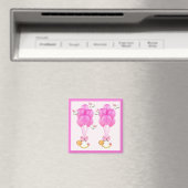 Girl Twins Baby Shower Magnet (In Situ (Geschirrspüler))