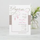 Girl Twins Damask Einladung (Stehend Vorderseite)