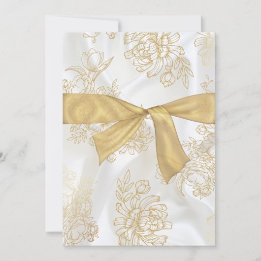 Girl Twins Taufe Christening Gold White Cross Einladung (Rückseite)