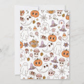 Girl Two Spooky Retro Halloween Einladung (Rückseite)