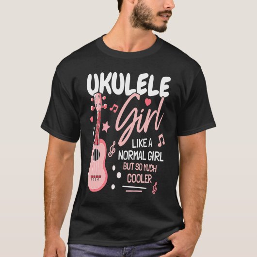 Girl Ukulele Player I Women Ukulele I Daughter Uku T-Shirt (Vorderseite)