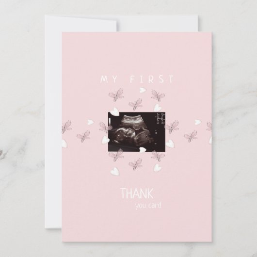 Girl Ultrasound Butterfly Funny Baby Danke (Vorderseite)
