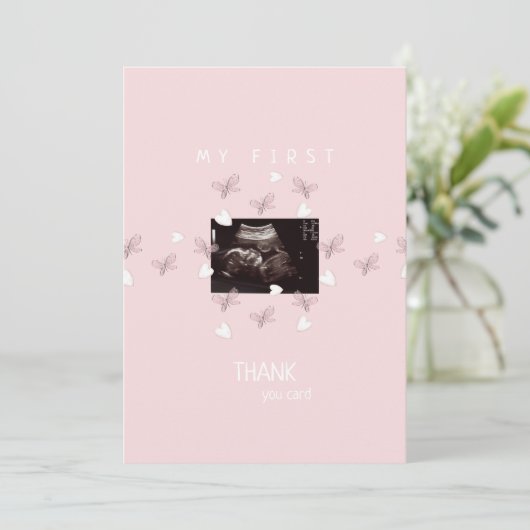 Girl Ultrasound Butterfly Funny Baby Danke (Stehend Vorderseite)