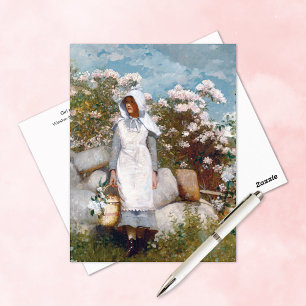 Girl und Laurel Winslow Homer Postkarte