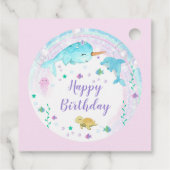 Girl Under the Sea Square Gefältmarken Geschenkanhänger (Rückseite)