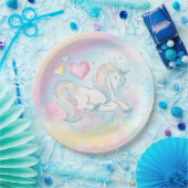 Girl Unicorn Baby Duschpapier Teller (Party)