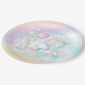 Girl Unicorn Baby Duschpapier Teller (Schrägansicht)