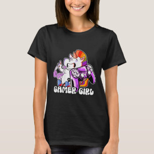 Girl Unicorn Gaming Niedliches Videospiel Lover Co T-Shirt
