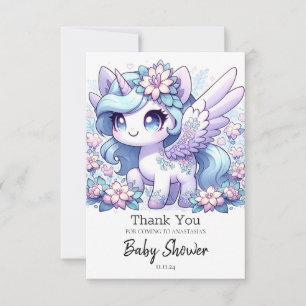 Girl Unicorn Kinderdusche Dankeskarte