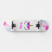 Girl Unicorn Skateboard mit Namen (Horizontal)