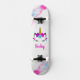 Girl Unicorn Skateboard mit Namen