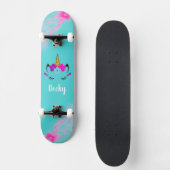 Girl Unicorn Skateboard mit Namen (Vorderseite)