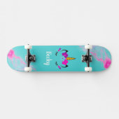 Girl Unicorn Skateboard mit Namen (Horizontal)