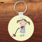 Girl Vacuuming Tshirts und Geschenke Schlüsselanhänger (Vorderseite)